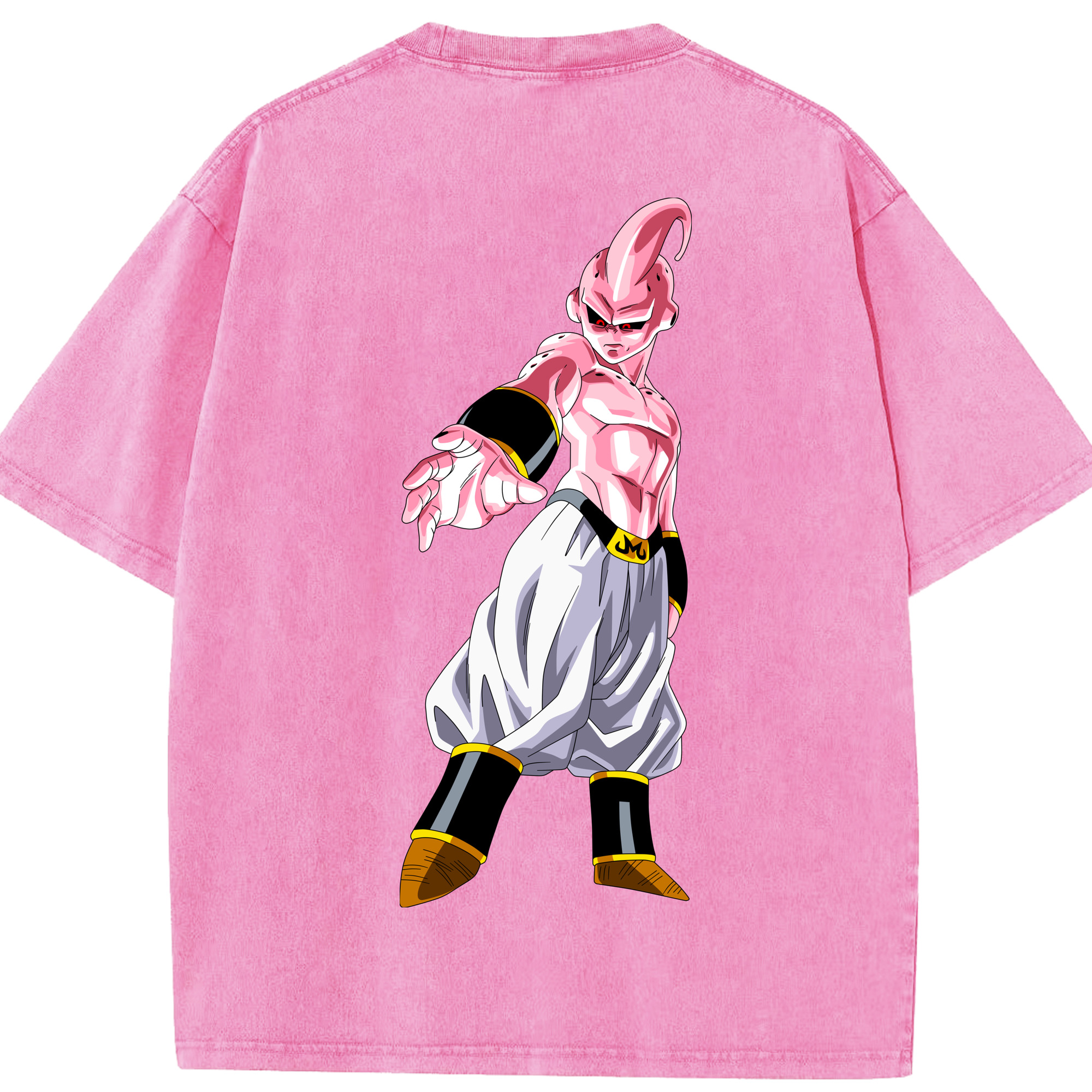 （画像用） ドラゴンボール 魔人ブウ DRAGON BALL Majin Buu 綿100% ヴィンテージ風 半袖Tシャツ（背面プリント）